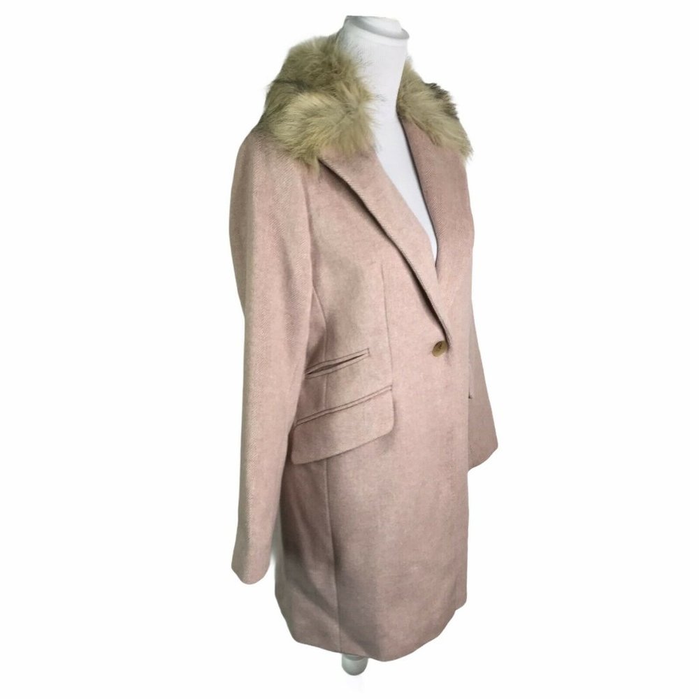 Topshop Monica-Faux Fur Detachable Collar Jacket - Picture 5 of 12